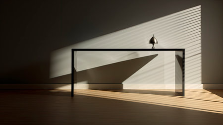 Sunlight Casting Elegant Shadows in a Modern Roomの素材