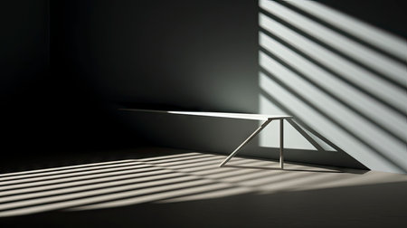 Sunlight Casting Elegant Shadows in a Modern Roomの素材