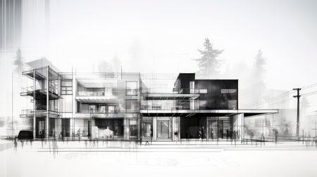 Architectural Fusion: Sketch and Reality Blendの素材