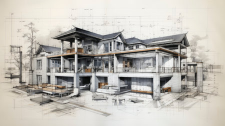 Architectural Fusion: Sketch and Reality Blendの素材