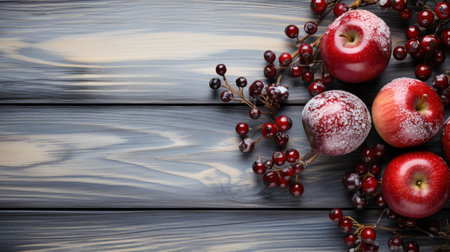 Festive Winter Citrus and Pine - Fresh Oranges with Pine Cones on Rustic Wooden Background for Holiday Decorの素材