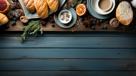 Festive Winter Citrus and Pine - Fresh Oranges with Pine Cones on Rustic Wooden Background for Holiday Decorの素材