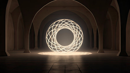 The Allure of Minimalism: Geometric Beauty and the Play of Light in a Modern Architectural Spaceの素材
