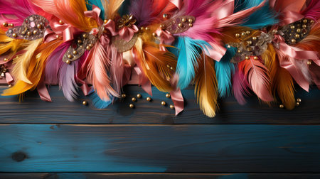 Elegance and Mystery: A Venetian Masquerade with Luxurious Golden Mask and Exquisite Floral Embellishmentsの素材