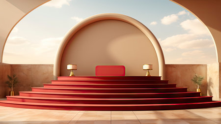 Stone podium for display product. Background for cosmetic product branding, identity and packagingの素材