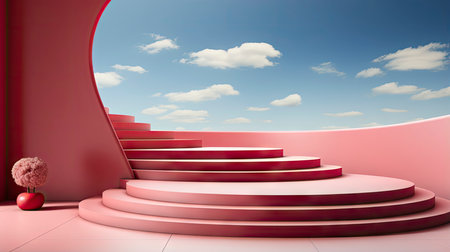 Stone podium for display product. Background for cosmetic product branding, identity and packagingの素材