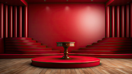 Stone podium for display product. Background for cosmetic product branding, identity and packagingの素材