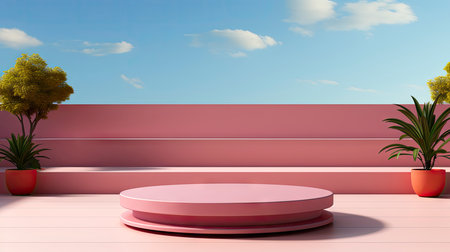 Stone podium for display product. Background for cosmetic product branding, identity and packagingの素材