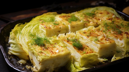 Delicious Layered Vegetable Gratin with Golden Crust on a White Plateの素材