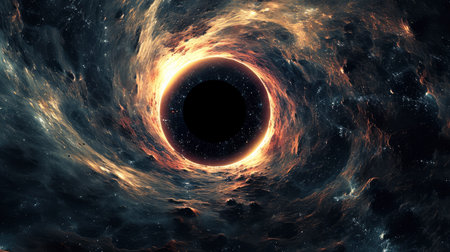 black hole, science fiction wallpaper. Beauty of deep space. Colorful graphics for background, like water waves, clouds, night sky, universe, galaxy, Planetsの素材