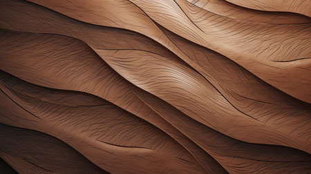 A detailed image showcasing the warm, rich texture of a herringbone wooden floor with interlocking patternsの素材