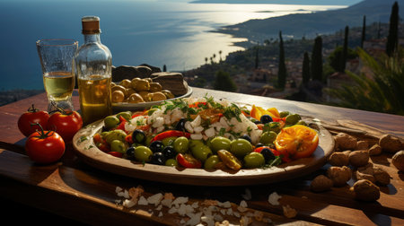 Mediterranean Feast with Ocean Viewの素材