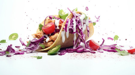 Crispy Chicken Taco with Fresh Purple Cabbage Slawの素材