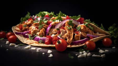 Crispy Chicken Taco with Fresh Purple Cabbage Slawの素材