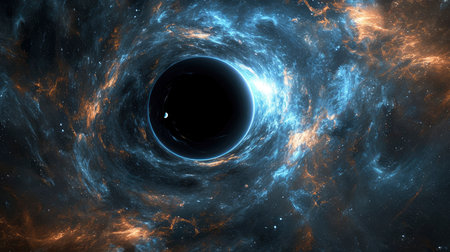 Majestic Black Hole Swirling in the Cosmosの素材