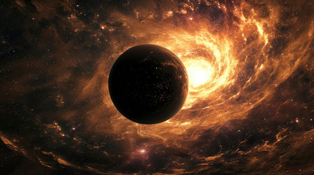 Majestic Black Hole Swirling in the Cosmosの素材