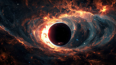 Majestic Black Hole Swirling in the Cosmosの素材