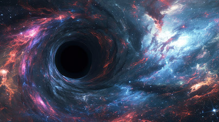 Majestic Black Hole Swirling in the Cosmosの素材