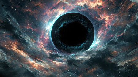 Majestic Black Hole Swirling in the Cosmosの素材
