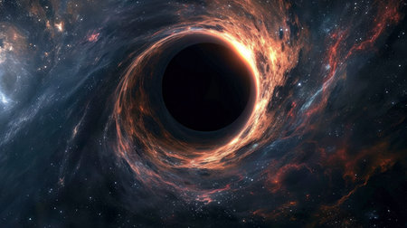 Majestic Black Hole Swirling in the Cosmosの素材