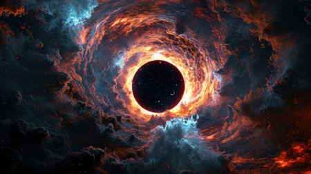 Majestic Black Hole Swirling in the Cosmosの素材