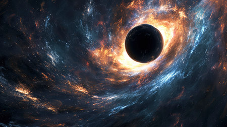 Majestic Black Hole Swirling in the Cosmosの素材