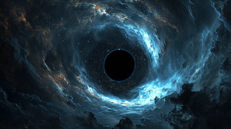 Majestic Black Hole Swirling in the Cosmosの素材