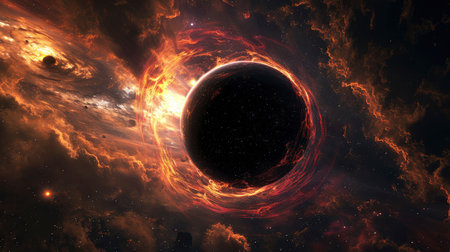 Majestic Black Hole Swirling in the Cosmosの素材