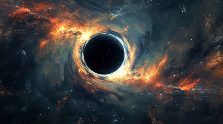 Majestic Black Hole Swirling in the Cosmosの素材