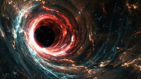 Majestic Black Hole Swirling in the Cosmosの素材