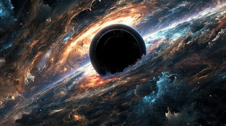 Majestic Black Hole Swirling in the Cosmosの素材