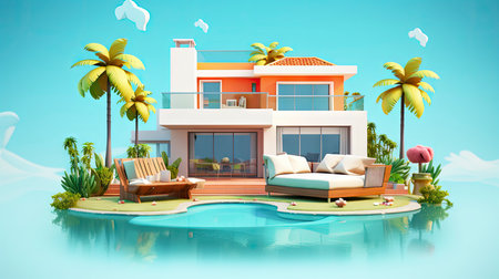 Bright and Colorful Mediterranean Style Villaの素材