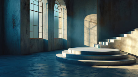 Modern Minimalist Interior with Sunlight and Shadowsの素材