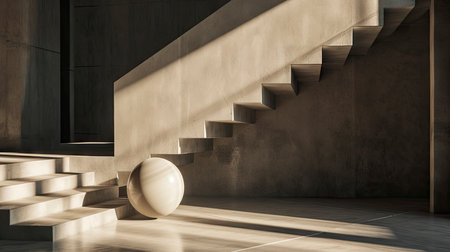 Modern Minimalist Interior with Sunlight and Shadowsの素材