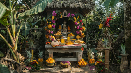 A gothic interior of a vampire castle of Transylvania, lit by candles and featuring an altar for satanic rites and human sacrifices. 3D illustrationの素材