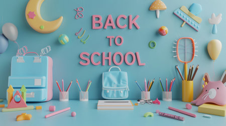 Back school wallpaper background illustrationの素材