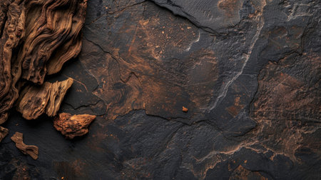 A close-up shot of rustic wood texture, highlighting its rich, natural details and earthy tones, perfect for backgrounds and design elements.の素材