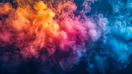 A surreal abstract composition of glowing clouds in vivid orange and blue hues, creating a striking and artistic visual effect.の素材