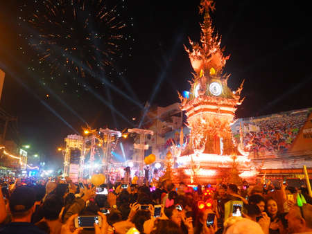 beautiful firework at 
new year festivalのeditorial素材