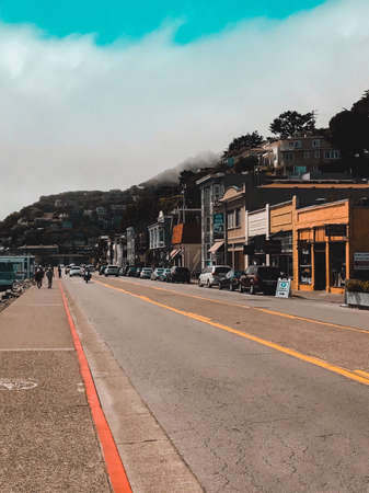 Windy and warm in Sausalitoの写真素材