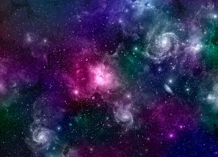 A space of the galaxy ,atmosphere with stars at dark backgroundの写真素材
