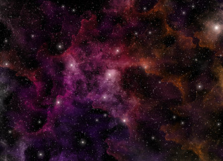 A space of the galaxy ,atmosphere with stars at dark backgroundの写真素材
