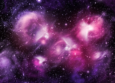 A space of the galaxy ,atmosphere with stars at dark backgroundの写真素材