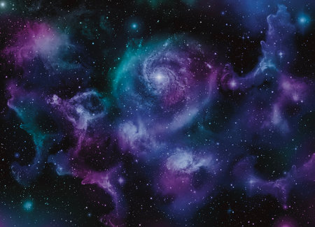 A space of the galaxy ,atmosphere with stars at dark backgroundの写真素材