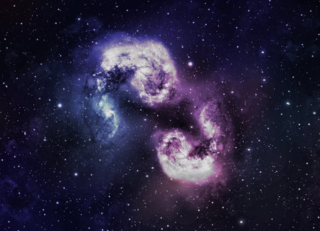 A space of the galaxy ,atmosphere with stars at dark background
