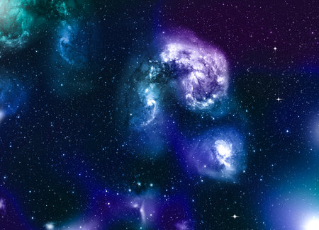 A space of the galaxy ,atmosphere with stars at dark backgroundの写真素材