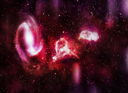 A space of the galaxy ,atmosphere with stars at dark backgroundの写真素材