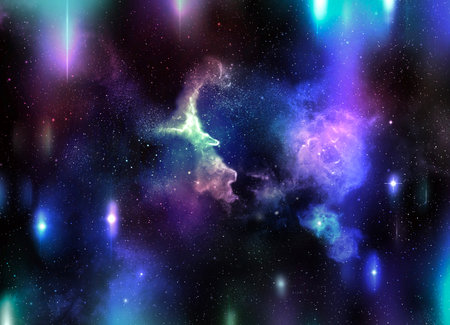 A space of the galaxy ,atmosphere with stars at dark backgroundの写真素材