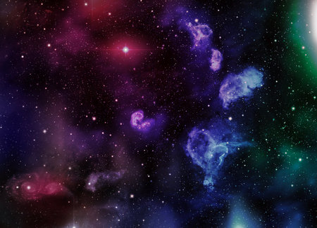 A space of the galaxy ,atmosphere with stars at dark backgroundの写真素材