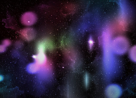 A space of the galaxy ,atmosphere with stars at dark backgroundの写真素材